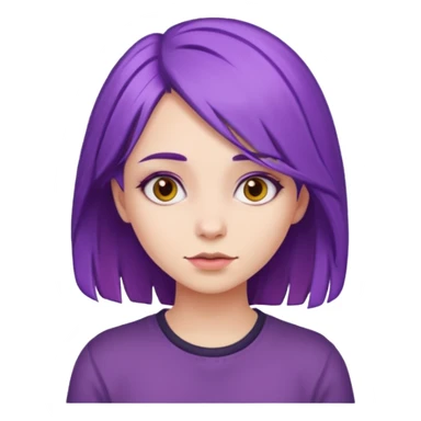 girl with purple hair sticker