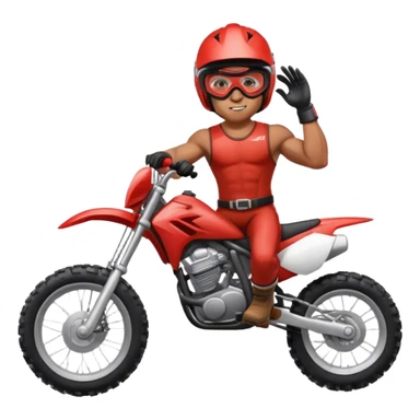 Man with red dirt bike  sticker