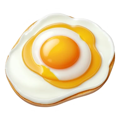 fried egg only 1 yolk with 45 degree angle on red background color #C4151C nothing under the egg sticker