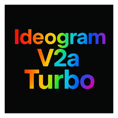 make a colorful text of "Ideogram V2a Turbo", black background sticker