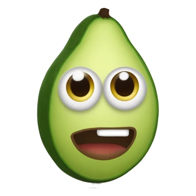 Creame un estiker de un aguacate con ojos y boca sticker