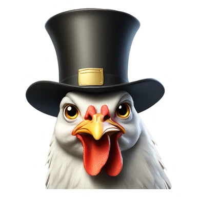 Chicken with a tophat sticker