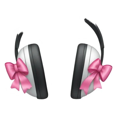 Apple headphones with a pink bow sticker