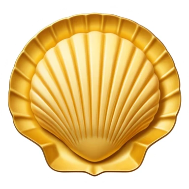 butter in the shape of a shell on a gold vintage plate sticker