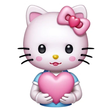 hello kitty holding pink heart sticker