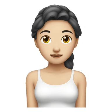 A white asian girl with a-ha hands sticker