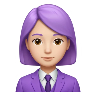 lavender-purple Suit, smooth rounded neckline, simple design, glossy surface, plain background, Memoji-style. sticker