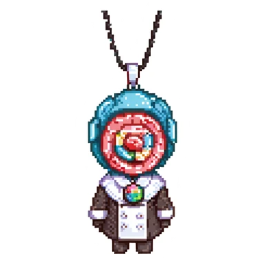 A whimsical candy-themed baker standing in a pastel pink confectionery lab. The walls are made of bubblegum bricks, the countertops shimmer like strawberry frosting, and the air sparkles with powdered sugar mist. The baker is extravagantly adorned: licorice swirls as shoul sticker