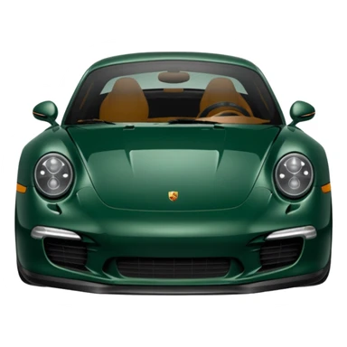 Dark green front view Porsche  sticker