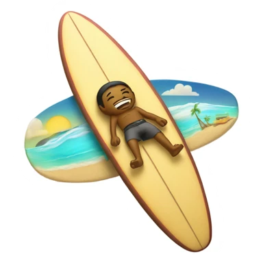 Sleeping on a surfboard in Hawaii sticker
