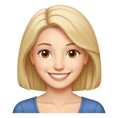 A woman with shoulder length hair, smiling warmly sticker