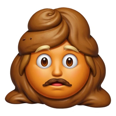 the poop emogi, a pile of poop in trumps image   none of those are what i want  i want the poop emogi with trumps face renbdered in poop, with an orange cast, and his wig on top nope sticker