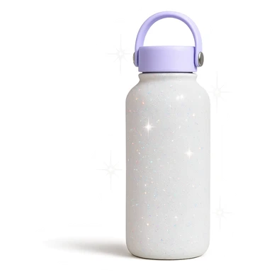 white sparkly pastel water bottle sticker