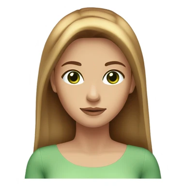 golden brown straight hair, green eyes, lilac dress sticker