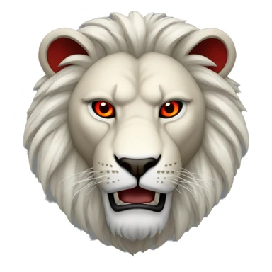 Angry withe lion withe red eyes sticker