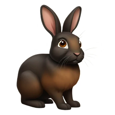 Brown and black rabbit sticker