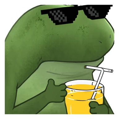 Sipping a drink with a straw sticker