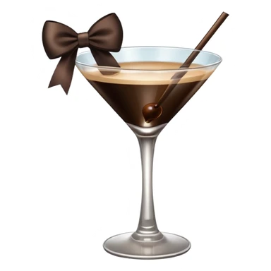 espresso martini with big Black Bow on martini على الكاس  sticker