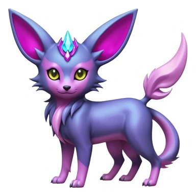 White and magenta hyperrealistic elegant pretty beautiful shiny pastel soft glossy smooth alloy divine holy legendary epic ethereal fantasy cyperpunk futuristic feral Manectric-Luxray-Umbreon-Espeon-Amaura-Electrike-fusion-creature  sticker