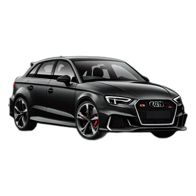 Audi rs3 black facelift, facing front right from the front sticker