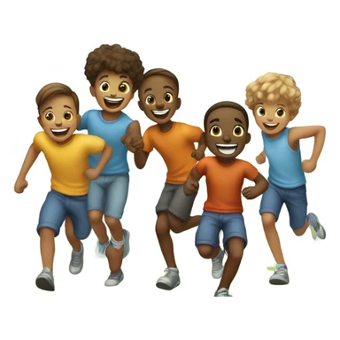 boys enjoying day outdoors sticker