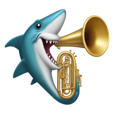 Hammerhead shark playing a tuba sticker