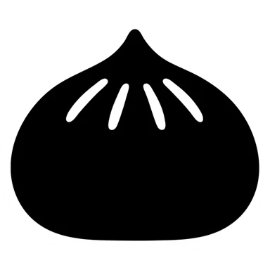 baozi, solid filled icon, simple silhouette sticker