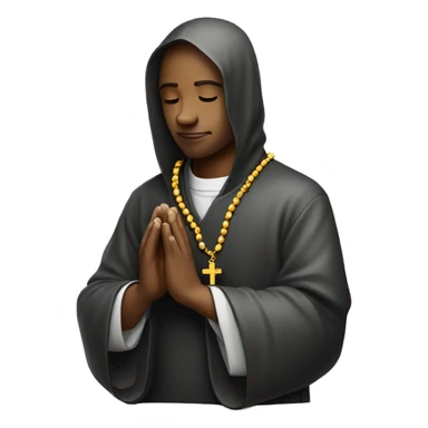 Praying hands holding rosary sticker