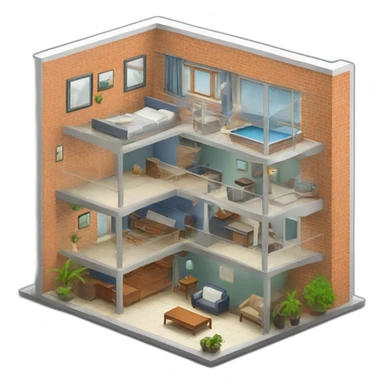 Apartment isometric sticker