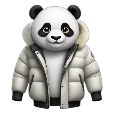 Panda avec veste moncler sticker