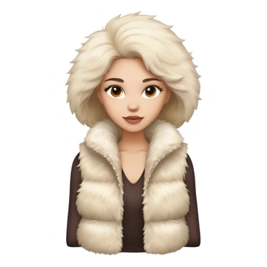 A women's vest combining a fur-like texture with a fluffy finish, radiating luxury and style sticker