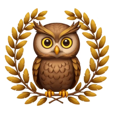 owl sitting in laurel wreath sticker