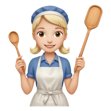 french girl baking sticker