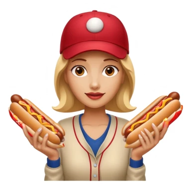 Female with 3 hotdogs  sticker