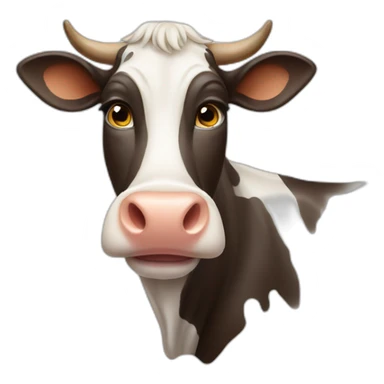 cow with human face sticker