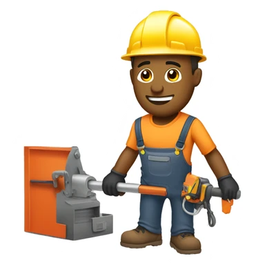 man construction worker handling welder sticker