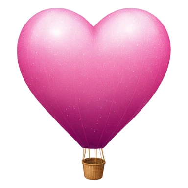 Pink Ombre Heart-Shaped air balloon with glitter  sticker