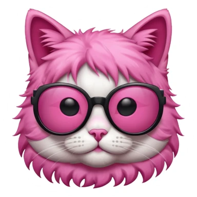 Cat with sunglasses pink color sticker
