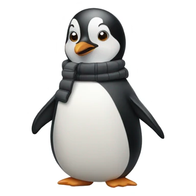 Penguin wearing a puffer coat sticker
