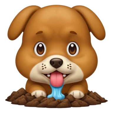 Dog eating poo sticker
