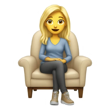 blonde girl siting in comfy chair  sticker