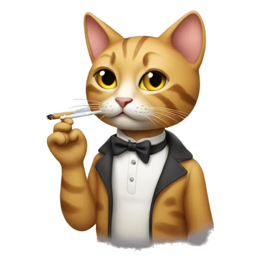 Cat smoking a cigarette sticker