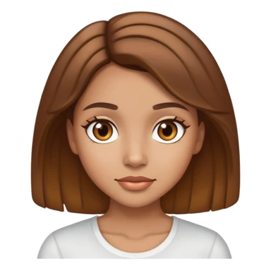 Light skin girl with brown hair and highlights sticker