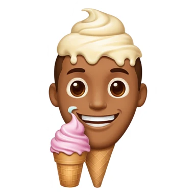 Man with ice cream on face  sticker
