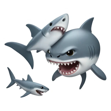 Cat fighting shark sticker