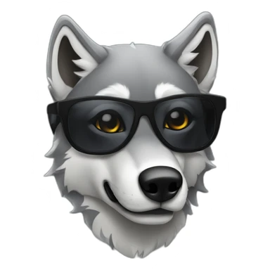 Grey wolf with black shades sticker