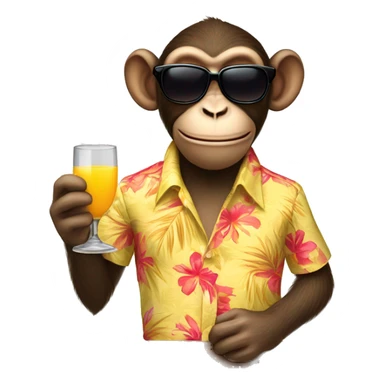 So i’m thinking of: a monkey with a Hawaiian shirt, sunglasses, fake mustache, holding a glass of mimosa sticker