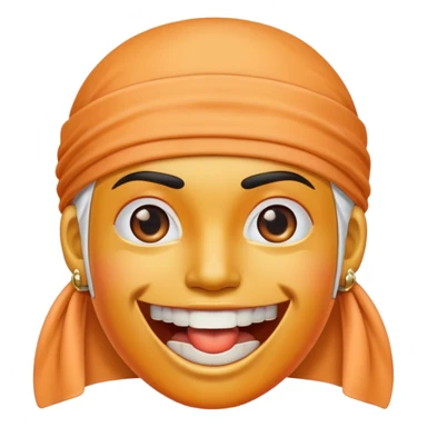 peach with an durag and grillz sticker