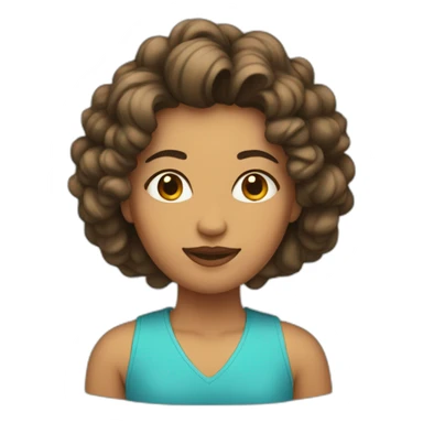 mujer con pelo rizado sticker