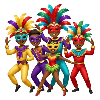 Várias pessoas dançando vestido com roupa de carnaval sticker